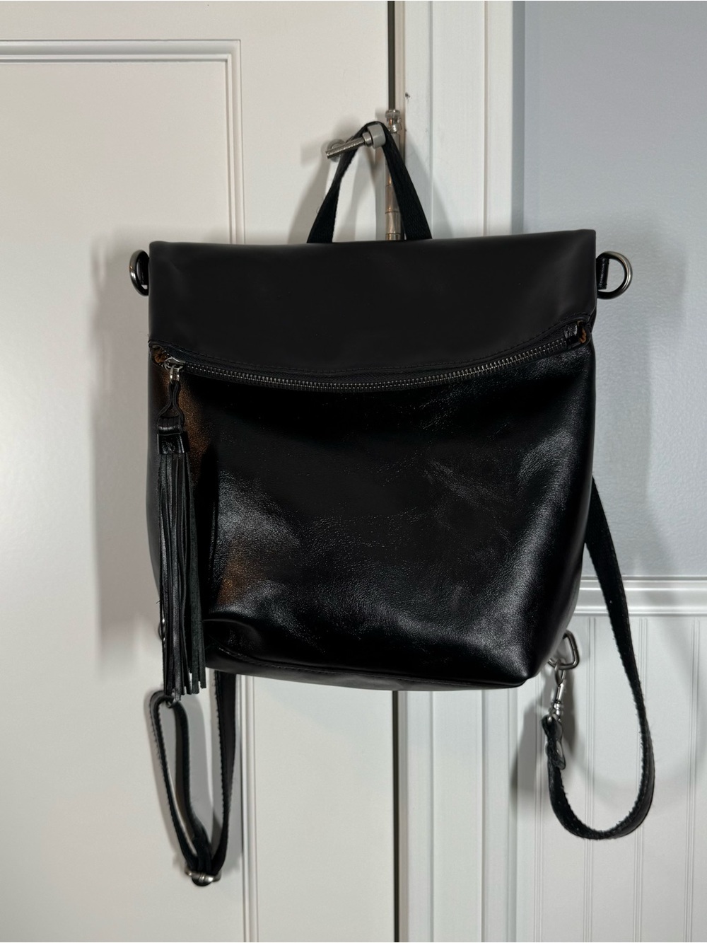 Patricia Nash‎ Luzille Heritage Black Leather Backpack Convertible Tote